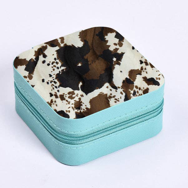 BROWN COWHIDE JEWELRY CASE