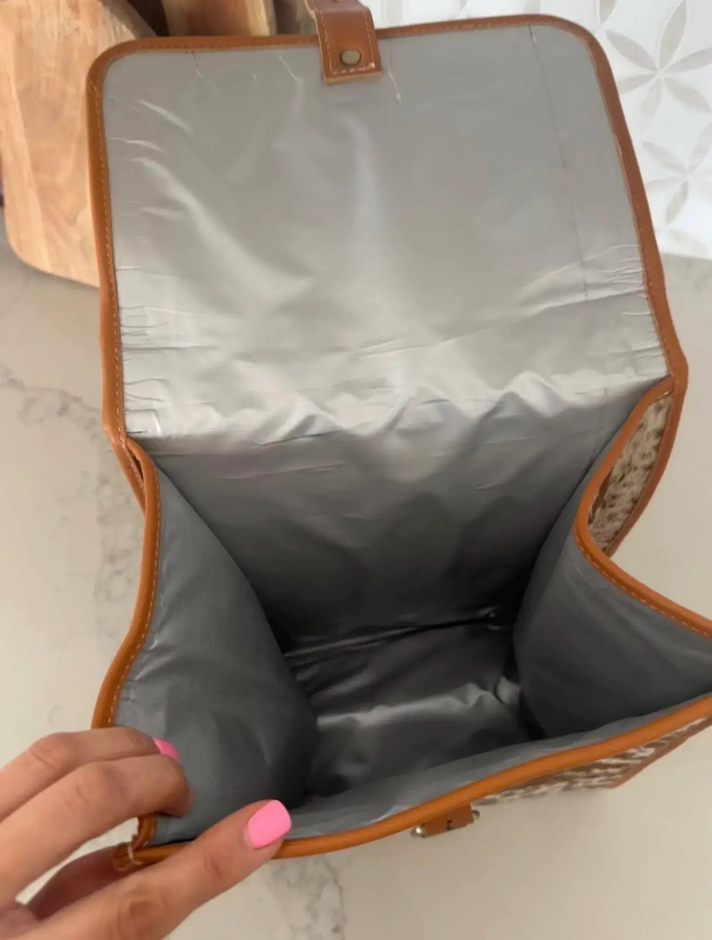 COWHIDE LUNCH BAG