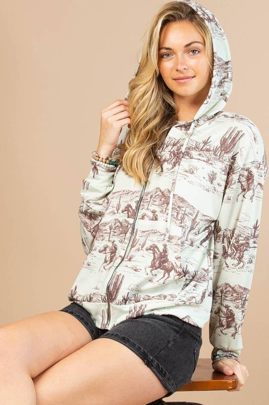 WILD WEST PRINT HOODIE