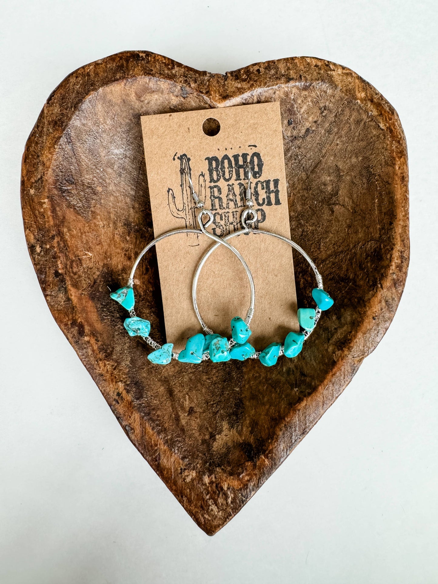 PEAR HOOP STONE EARRINGS