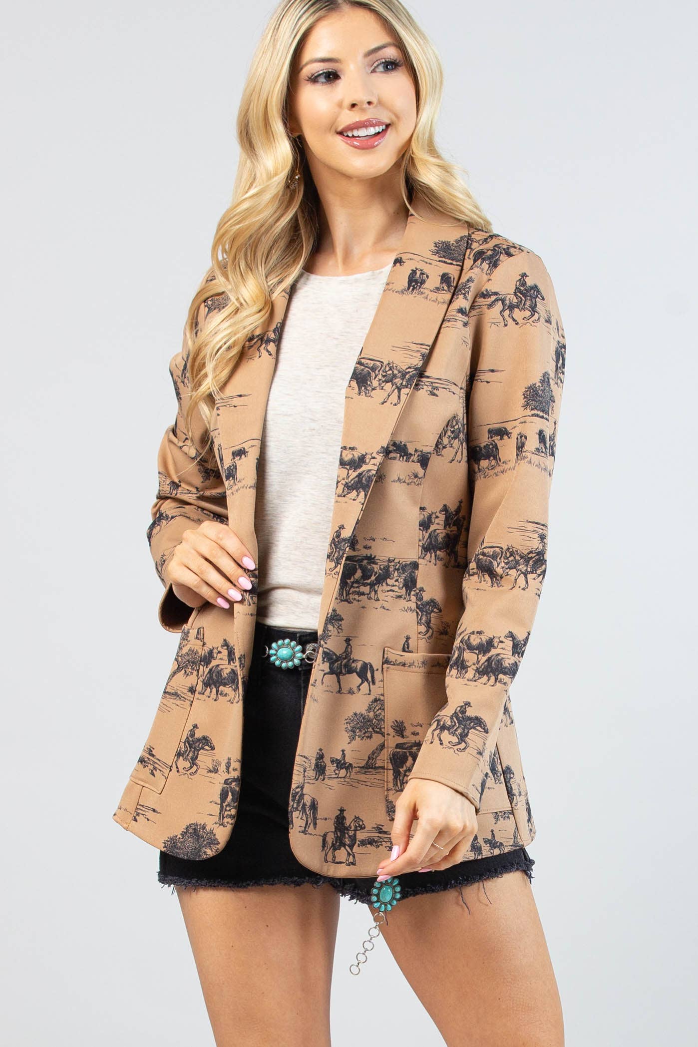 ISABEL WILD WEST PRINT BLAZER