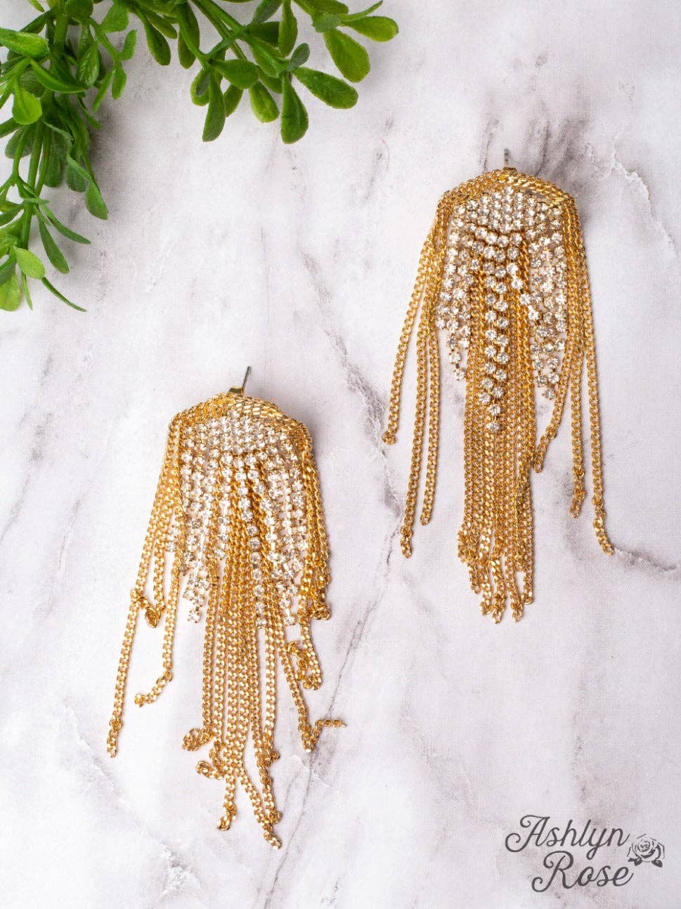 SHINE ALL NIGHT GOLD FRINGE EARRINGS