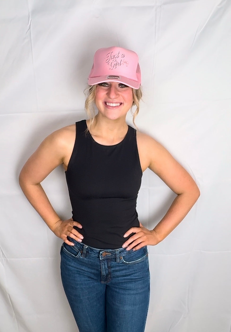 JUST A GIRL TRUCKER HAT