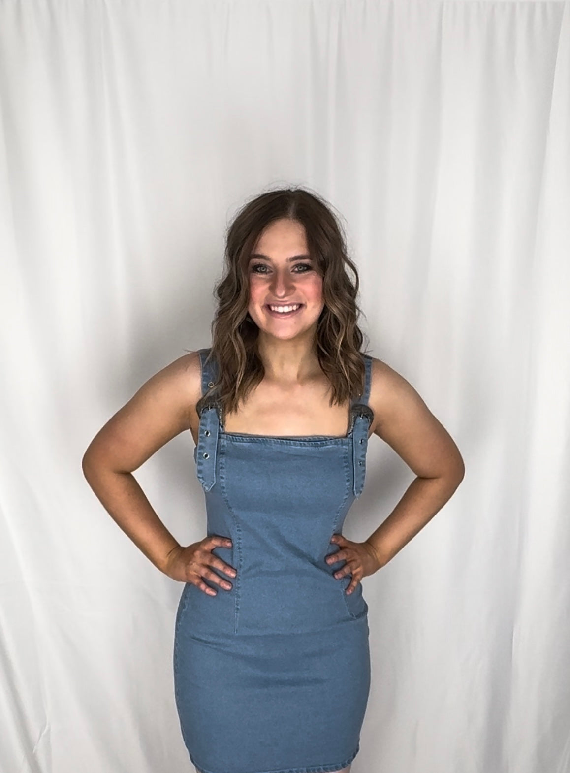DENIM BUCKLE DRESS