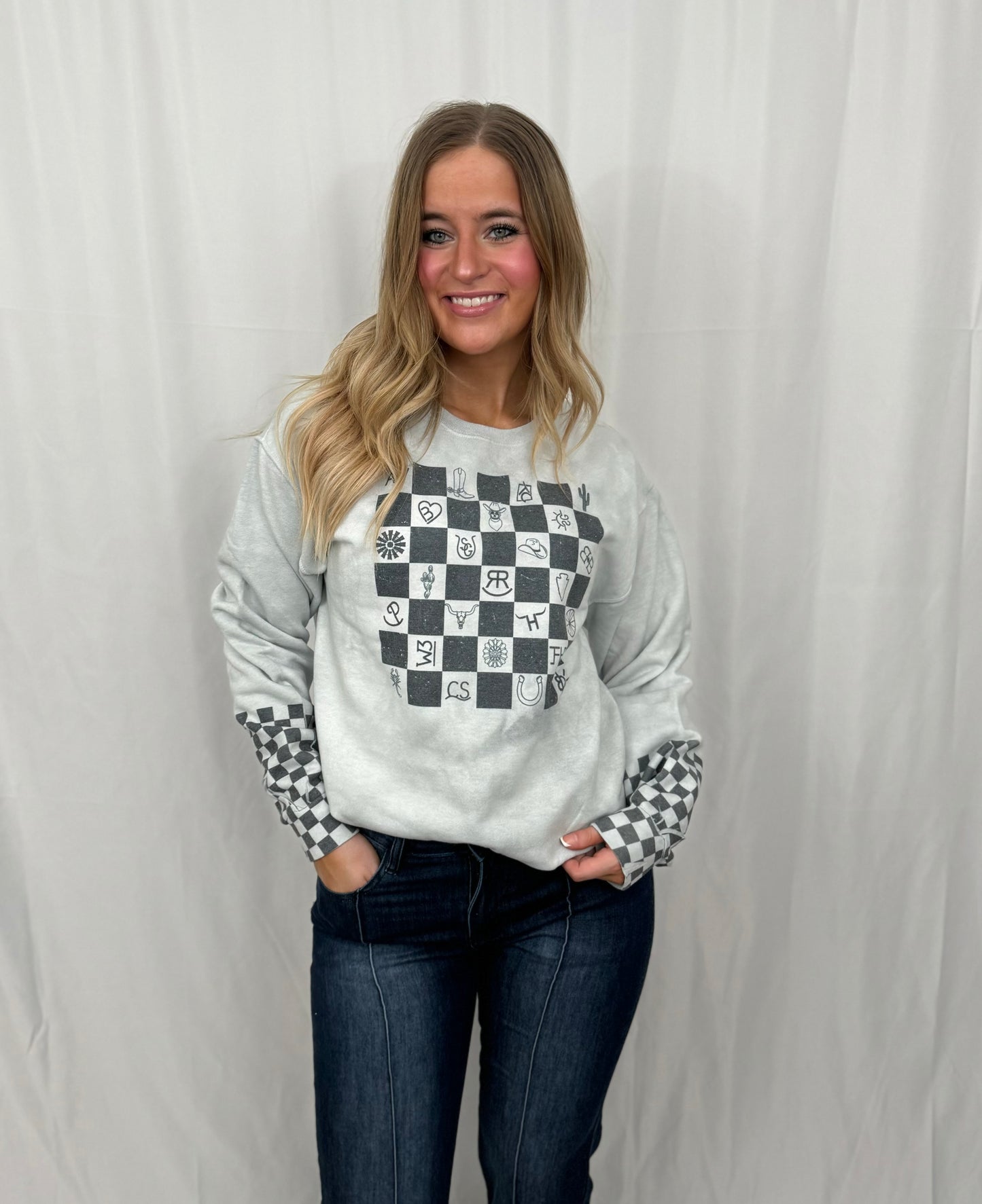 WESTERN SYMBOLS CHECKERED SHIRT