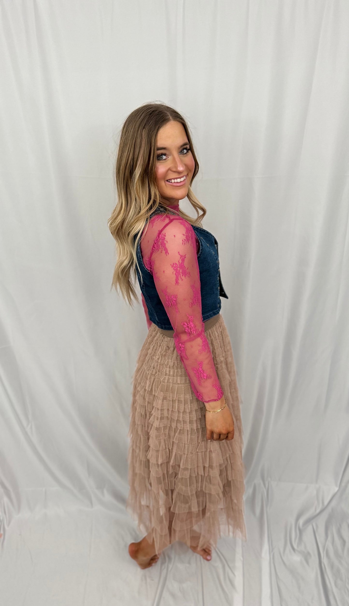 LACE MESH TOP