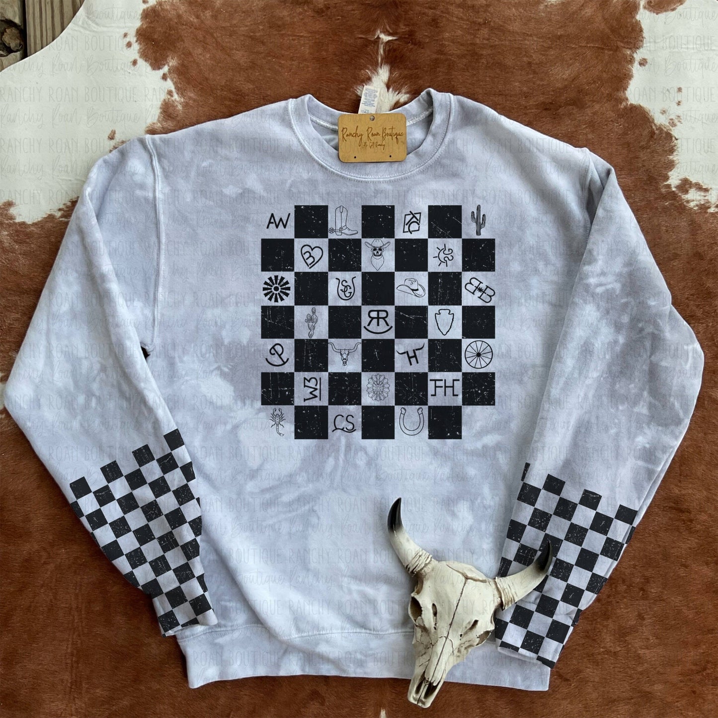 WESTERN SYMBOLS CHECKERED SHIRT