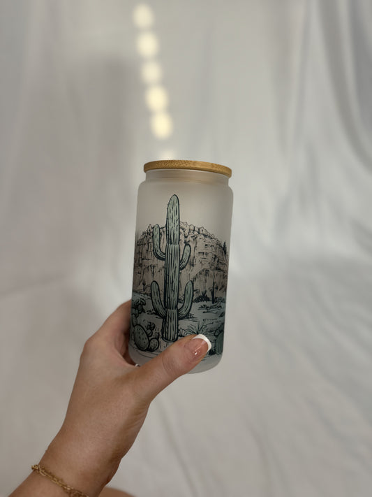 DESERT SCENE GLASS TUMBLER