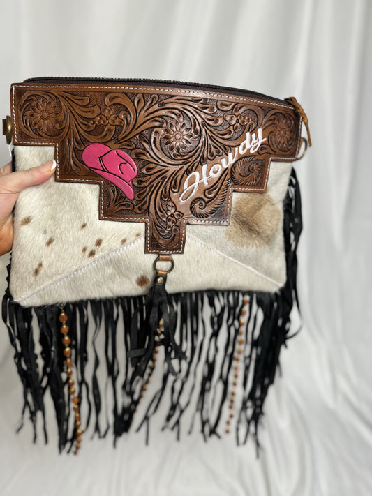 CROSSBODY COWHIDE/PINK