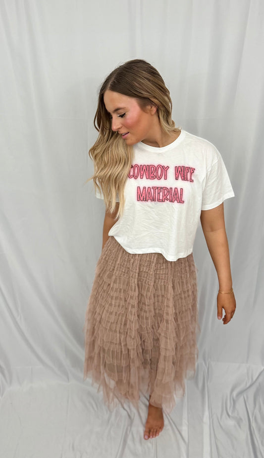 COWBOY WIFE MATERIAL TOP