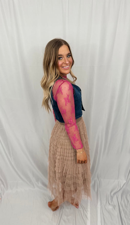 LACE MESH TOP