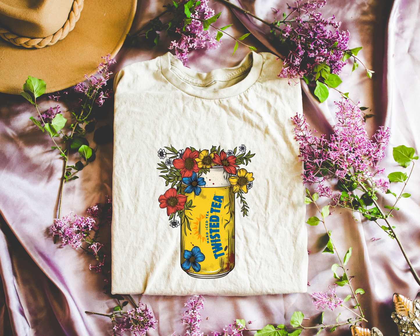 TWISTED TEA W/ FLOWERS